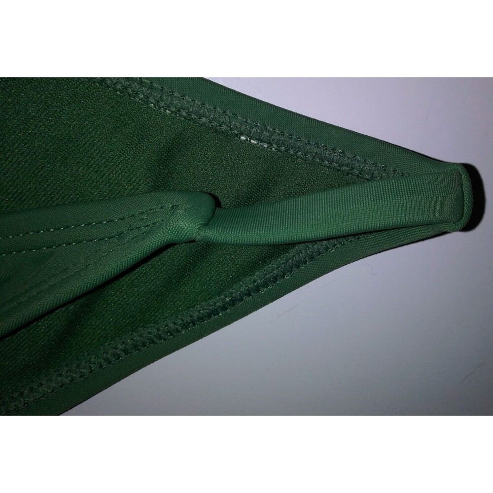 Woman's Juniors XL High Leg Scoop Waist Bikini Bottom Dark Green 12 / 14 NEW - Picture 4 of 9